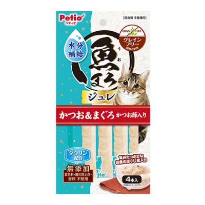 ペティオ 猫用おやつ 魚まろ 水分補給ジュレスティック かつお&まぐろ かつお節入り