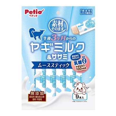 ペティオ 犬用 素材そのまま 生後3ヶ月からのヤギミルク&ササミ ムーススティック