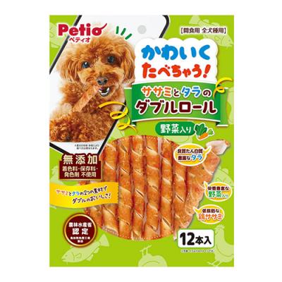 ペティオ 犬用 かわいくたべちゃう! ササミとタラのダブルロール 野菜入り