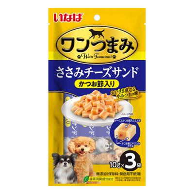 いなば 犬用おやつ ワンつまみ ささみチーズサンド かつお節入り