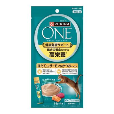 ピュリナワンキャット おやつ 総合栄養食バランス 高栄養 ほたて入りサーモン&かつおペースト