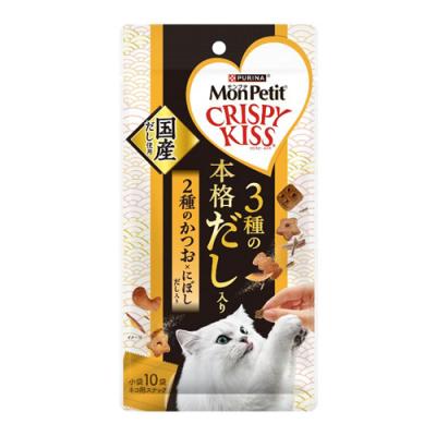 モンプチ クリスピーキッス 3種の本格だし入り 2種のかつお×にぼしだし入り