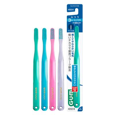 GUM ガム・デンタルブラシ マイクロ毛 3列コンパクト #202