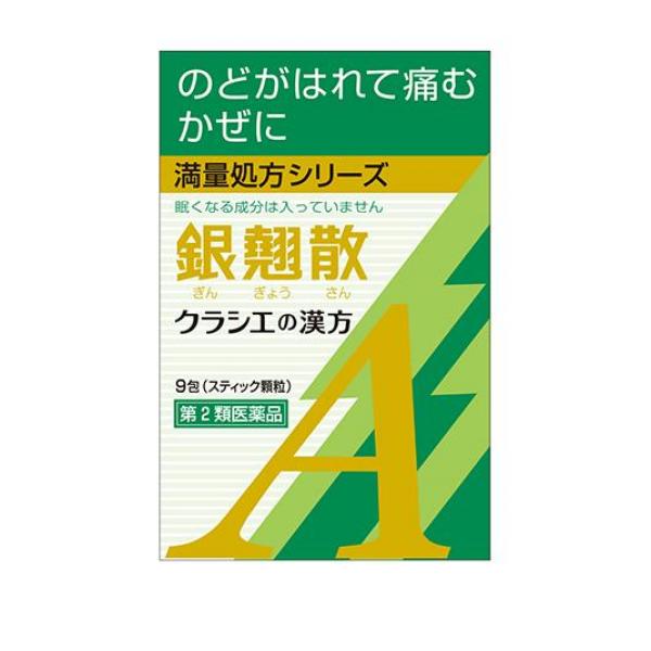 のどの痛み、口が渇いて水が飲みたくなるといった症状に合います。かぜの症状が出はじめた時に服用する点では葛根湯と同様ですが、さむけのあるかぜに葛根湯が効くのに対し、のどが痛いタイプに銀翹散は適している。