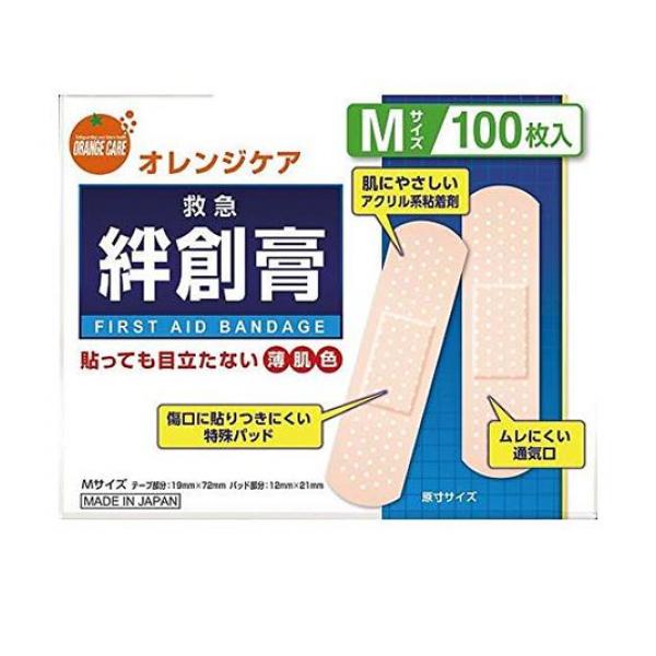 オレンジケア 救急絆創膏 100枚 (Mサイズ)
