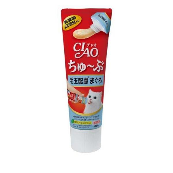 ●与えたい分だけ出して使用できる、チューブタイプのちゅ〜る『CIAOちゅ〜ぶ』●食物繊維(キトサン・セルロース)が含まれているため毛玉を吸着し、体外への排出をサポートします。●乳酸菌・オリゴ糖配合によ