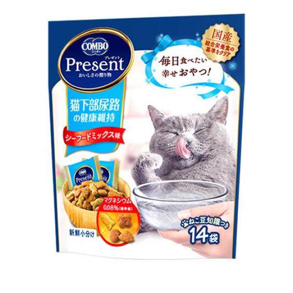 コンボ プレゼント キャット おやつ 猫下部尿路の健康維持 シーフードミックス味 14袋入 (42g)