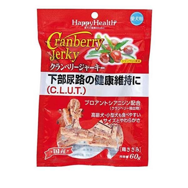 ●健康の気になる愛犬のために。クランベリー果実をたっぷり配合した美味しいジャーキーです。●C.L.U.T.の健康維持サポート。・クランベリー抽出物（プロアントシアニジンA）配合で下部尿路の健康維持。・