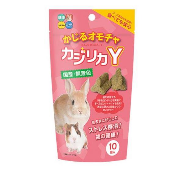 ●ハイペット かじるオモチャ カジリカY●フード素材のみ使用！食べても安心。●床に置いて安定するY型。●歯を研磨する「植物シリカ」を葉茎に多く含むプレミアムウィートヘイを使用。●適度な硬さと歯掛かりの