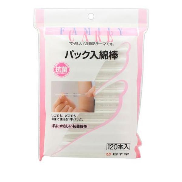 ●白十字 Family Care（ファミリーケア）パック入綿棒●「やさしい」が商品のテーマです。●天然キトサン（抗菌剤）使用。●いつでも、どこでも清潔に使える1本パック。●肌にやさしい抗菌綿棒。●1本