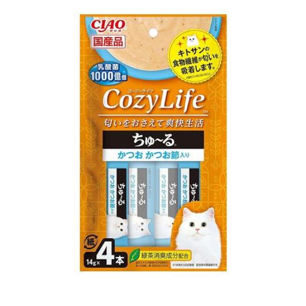 ●いなばペットフード CIAO Cozy Life ちゅ〜る（チャオコージーライフちゅーる）かつお かつお節入り SC-403●匂いをおさえて爽快生活●ネコちゃんと飼い主の方が快適な生活（Cozy L