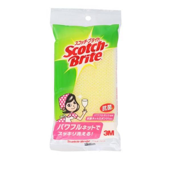 ●3M スコッチ・ブライト 抗菌ネットスポンジたわし パワフルネット NT-01K ●2種類の素材のパイルを使用したネットスポンジ。●泡立ちよく汚れもスッキリ落とします。●しなやかで折り曲げやすい。●