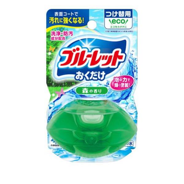 ●小林製薬 液体ブルーレットおくだけ 森の香り つけ替用（※本品は付け替え用です。本体容器は付属しません。）●洗浄・防汚成分を配合。流すたびに便器表面をコートし、汚れの付着を抑えます。泡立ちながら、汚