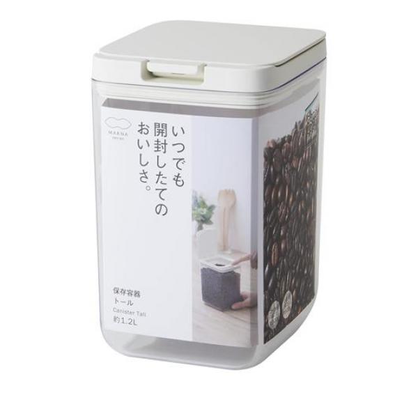 ●marna（マーナ）グッドロックコンテナ 保存容器 トール K763●いつでも開封したてのおいしさ。パッキンでしっかり閉まって湿気を防ぎ、ワンタッチで開く保存容器。●『トール』サイズは、容量およそ1