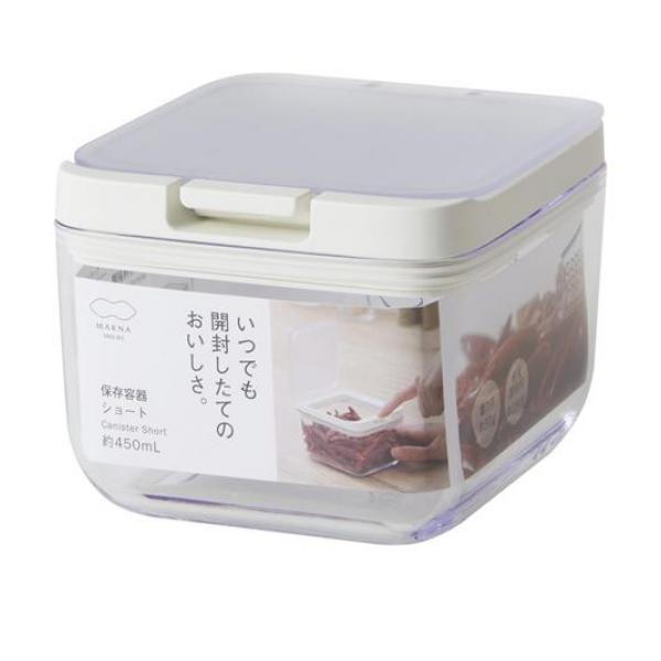 ●marna（マーナ）グッドロックコンテナ 保存容器 ショート K764●いつでも開封したてのおいしさ。パッキンでしっかり閉まって湿気を防ぎ、ワンタッチで開く保存容器。●『ショート』サイズは、容量およ