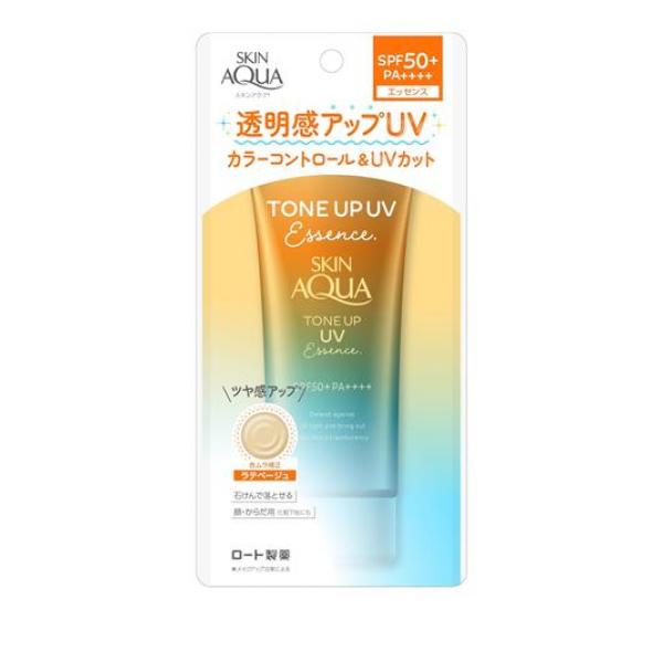 ●ロート製薬 スキンアクア トーンアップUVエッセンス ラテベージュ（ROHTO SKIA SQUA TONE UP UV Essence）●UVカットしながら、色と光をコントロールし、肌をトーンアッ