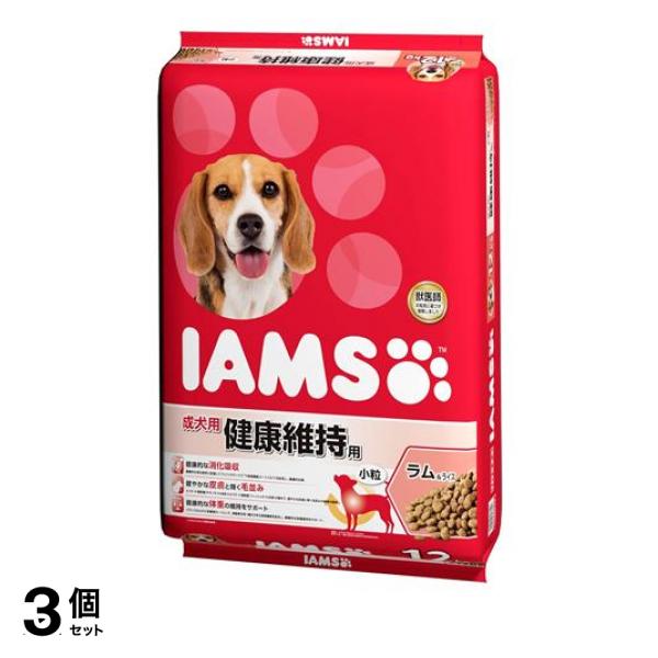 3個セットアイムス(IAMS) ドッグフード 成犬用 健康維持用 ラム＆ライス 小粒 12kg