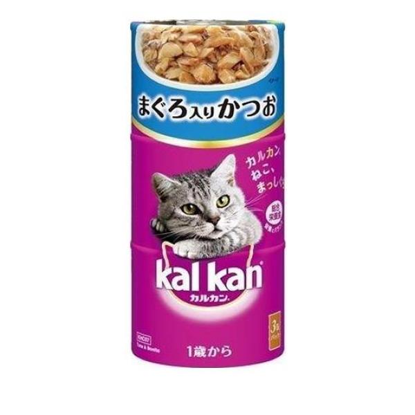 カルカン(kalkan) 缶タイプ まぐろ入りかつお 160g (×3缶入)