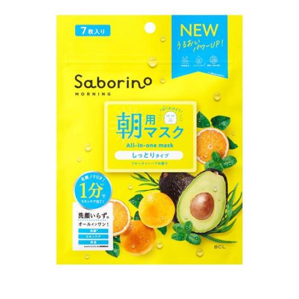 ●サボリーノ 目ざまシート N しっとりタイプ（BCL Saborino Morning All-in-one mask）●これ1枚で朝のお手入れが1分(*1)で完了！洗顔(*2)＋スキンケア＋保湿下