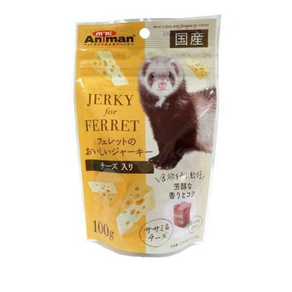 ●消臭成分配合のフェレット用ソフトジャーキーです。●フレッシュなチキンの生地とビーフの生地で霜降り肉のような美しい層を描いています。●食べやすい角切りタイプ。●香り豊かなチーズを配合。●やわらかめの食