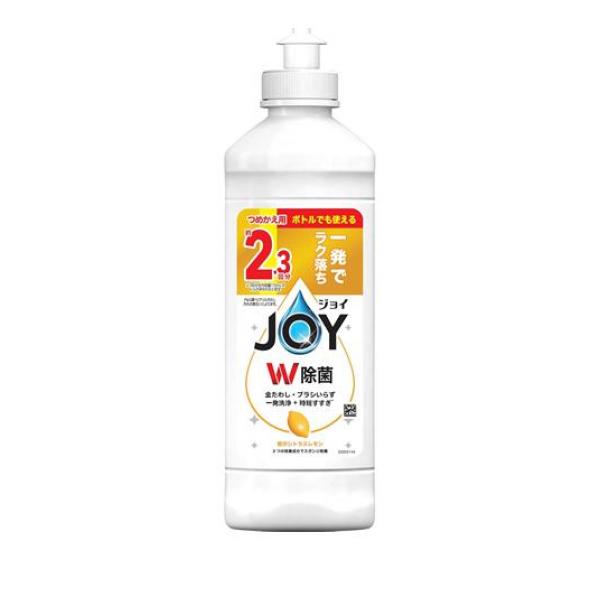 ●P＆G JOY ダブル除菌 ジョイコンパクト 贅沢シトラスレモンの香り●焦げ付き汚れも金たわし・ブラシいらずの洗浄力。●ジョイが更に成分アップグレードに成功し、高い洗浄力と消臭力の両立を実現！食器洗
