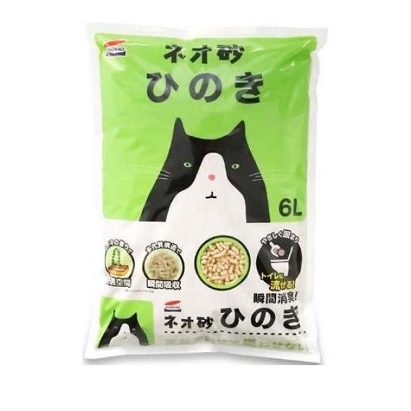 ●瞬間吸収：ヒノキのおがくずを固めた多孔質構造なので、すばやくオシッコを吸収してくれます。●消臭・抗菌：ヒノキのもつ天然成分が長時間イヤな臭いを消臭し、抗菌効果を持続してくれます。●固まる：オシッコが