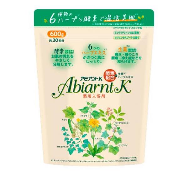 ●祐徳薬品工業 薬用入浴剤 浴用アビアントK（Abiarnt K）●医薬部外品●6種類のハーブエキス配合でお肌をしっとり整えます。●タンパク分解酵素の働きで清掃効果を高め皮膚表面の汚れを落とします。●