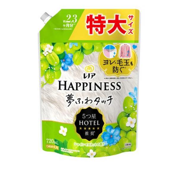 ●5つ星ホテル推奨！新レノアハピネス夢ふわタッチで衣類のダメージを防ぎ、香りも肌ざわりも5つ星。●洗濯するたび気になる衣類のダメージまで防ぐ！●Tシャツの首元のヨレやニットの毛玉を防ぎます*？。●最高