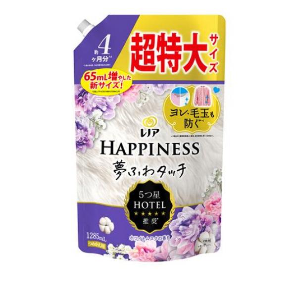 ●5つ星ホテル推奨！新レノアハピネス夢ふわタッチで衣類のダメージを防ぎ、香りも肌ざわりも5つ星。●洗濯するたび気になる衣類のダメージまで防ぐ！Tシャツの首元のヨレやニットの毛玉を防ぎます*？。●最高量