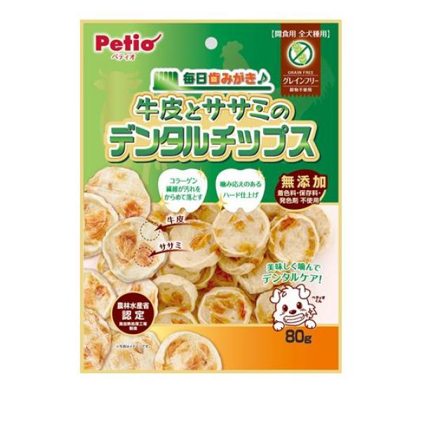 ●ペティオ 毎日歯みがき 牛皮とササミのデンタルチップス MDC-1●間食用／全犬種用●ご褒美としてもあげやすい「チップス」形状。●噛み応えのあるハード仕上げ＆旨味たっぷりなササミ入りだから、美味しく