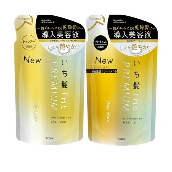 ●クラシエ いち髪 THE PREMIUM（ザプレミアム）エクストラダメージケアシャンプー シャイニーモイスト●「日本の髪を本質から考える。(*1)」ヘアケアブランド。●日本の髪研究の成果。アイロン等