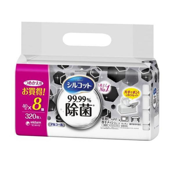 ●ユニ・チャーム シルコット 99.99%除菌●テーブル・キッチンなどの除菌に。※すべての種類の菌を除菌するわけではありません。●しっかり拭ける「厚手メッシュシート」採用。きめ細かなメッシュが汚れをか
